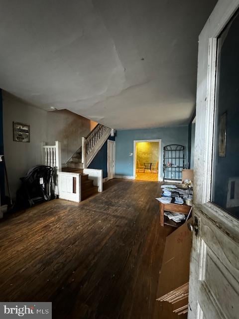 living room with hardwood / wood-style floors