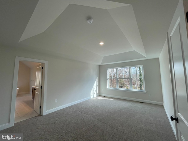 interior space featuring light colored carpet