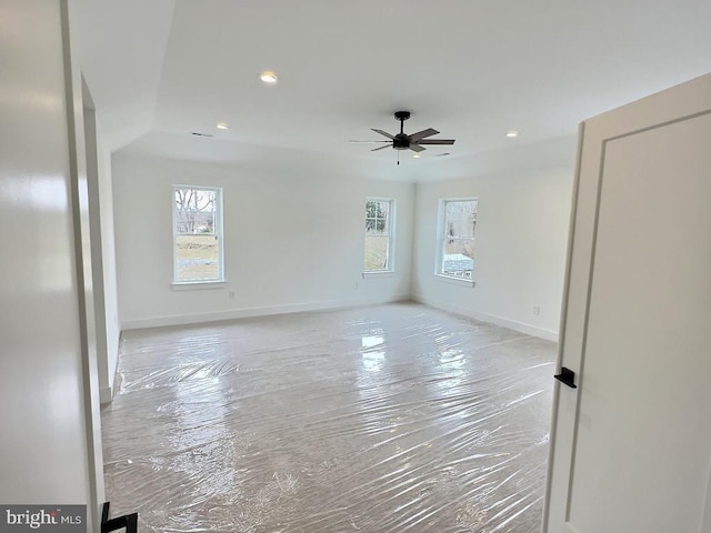 spare room featuring ceiling fan