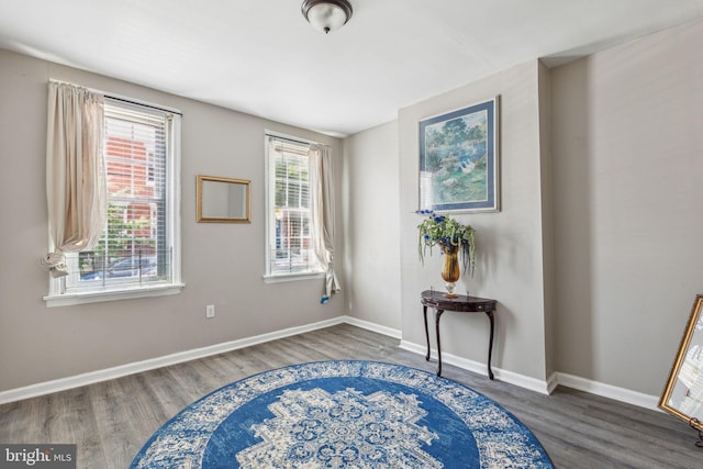 empty room featuring dark hardwood / wood-style floors