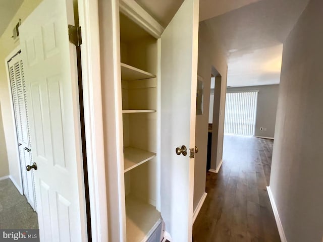 interior space featuring dark hardwood / wood-style flooring