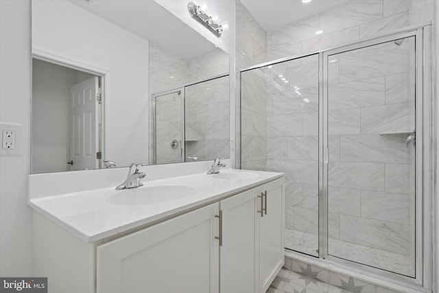 16333 River View Ct, Bristol, PA 19007 - bathroom with a stall shower and double vanity