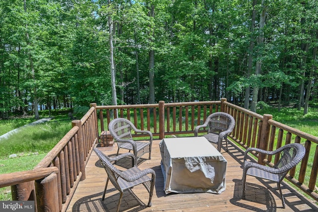 view of wooden deck