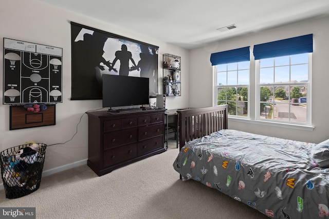 bedroom with carpet floors