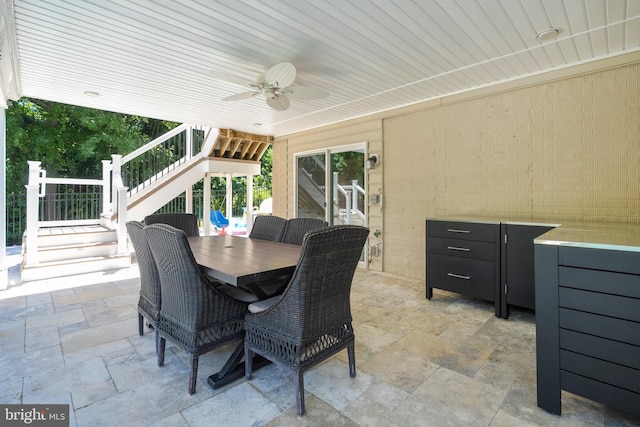 view of patio with ceiling fan