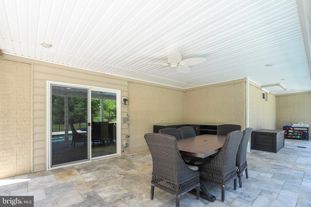 view of patio / terrace with ceiling fan