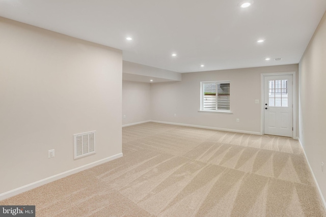 interior space with light colored carpet