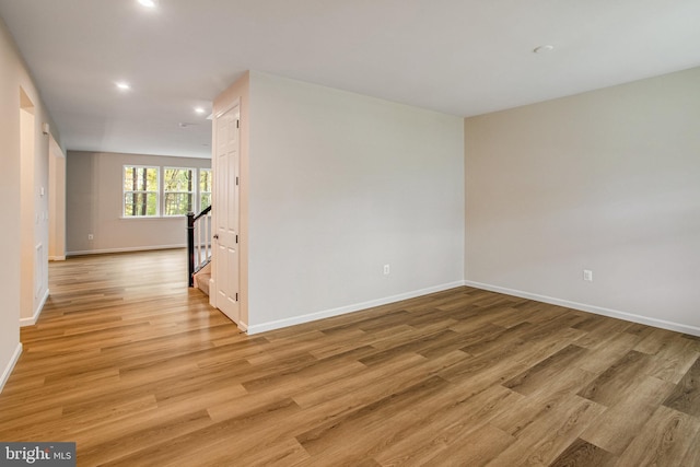 empty room featuring light wood-type flooring