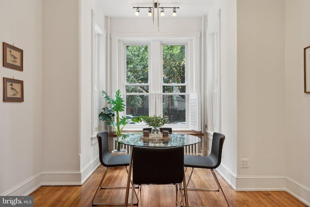 dining room featuring light hardwood / wood-style flooring