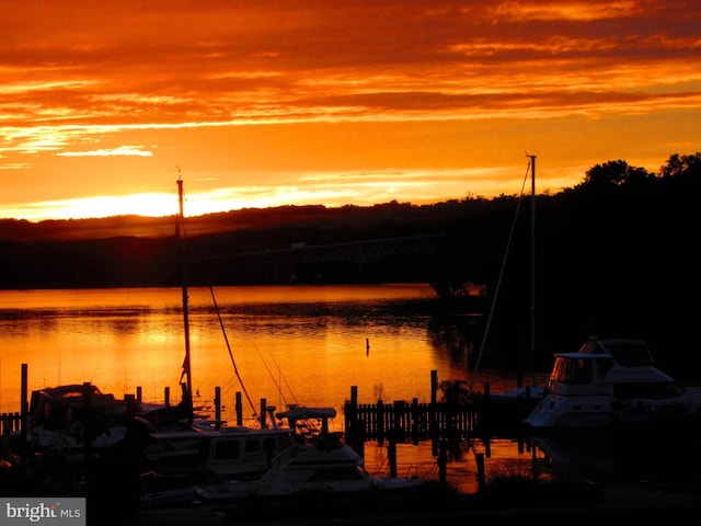 water view with a boat dock