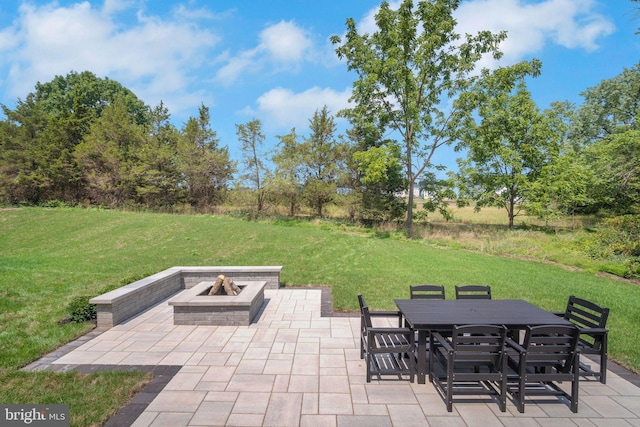 wooden deck with an outdoor living space and a lawn