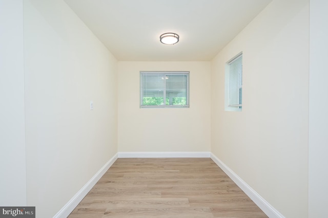 spare room with light hardwood / wood-style floors