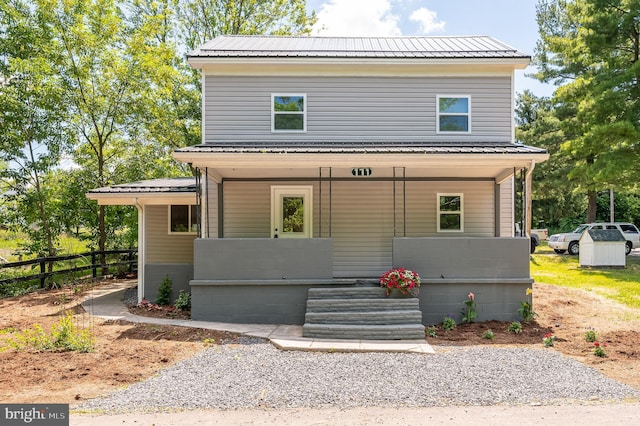 view of front of property with covered porch