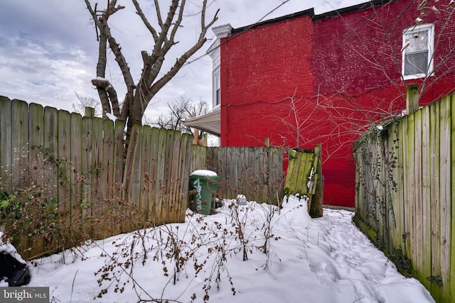 view of snowy yard