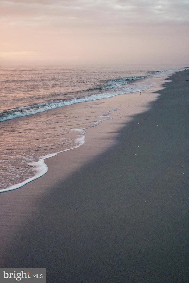 property view of water featuring a beach view