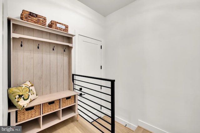 mudroom featuring light hardwood / wood-style flooring