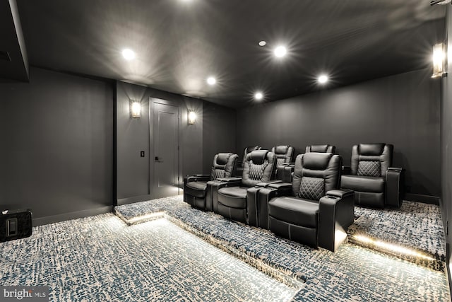 view of carpeted cinema