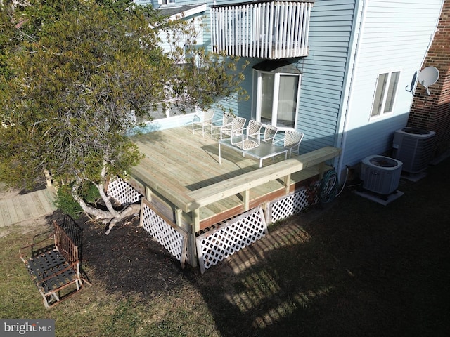 deck featuring central AC unit