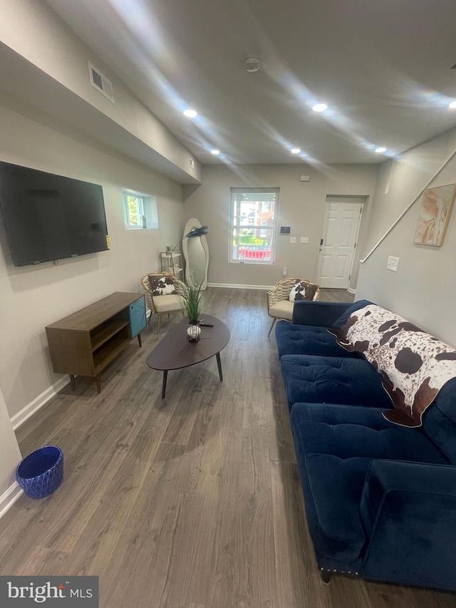 living room featuring hardwood / wood-style floors