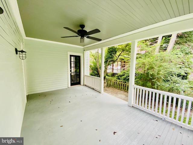 view of patio / terrace with ceiling fan