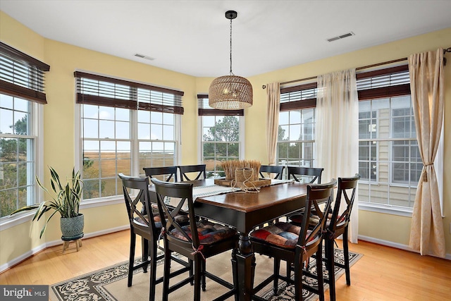 dining room featuring light hardwood / wood-style flooring