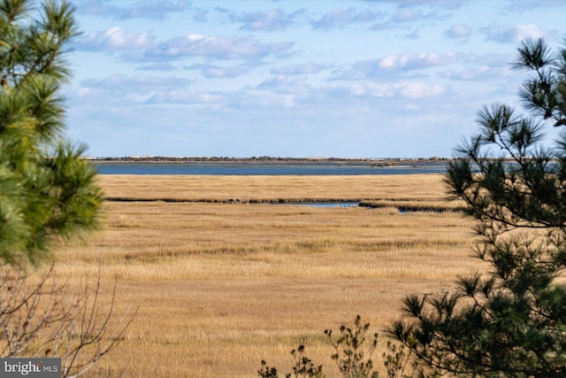 property view of water with a rural view