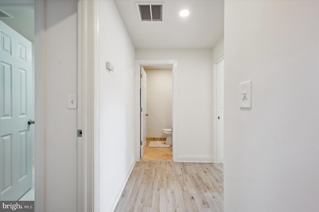 hall featuring light wood-type flooring