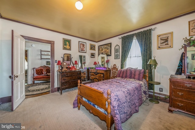 bedroom featuring crown molding