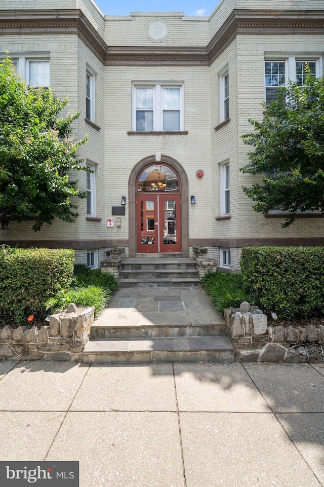 entrance to property featuring french doors