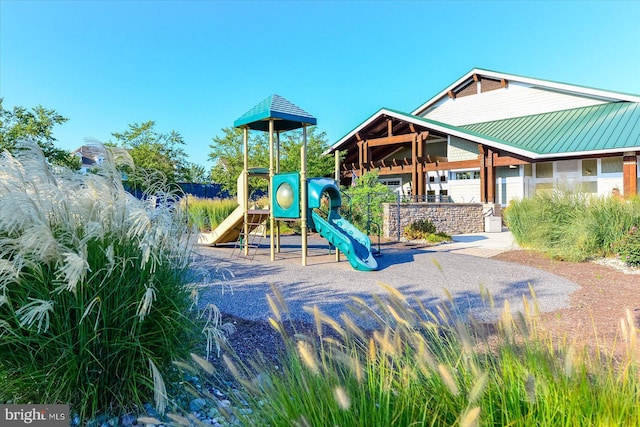 view of community jungle gym