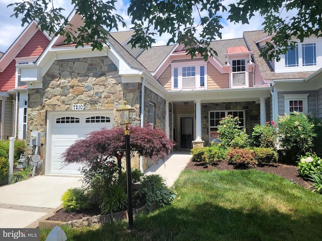 craftsman-style house with a garage