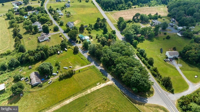 aerial view featuring a rural view