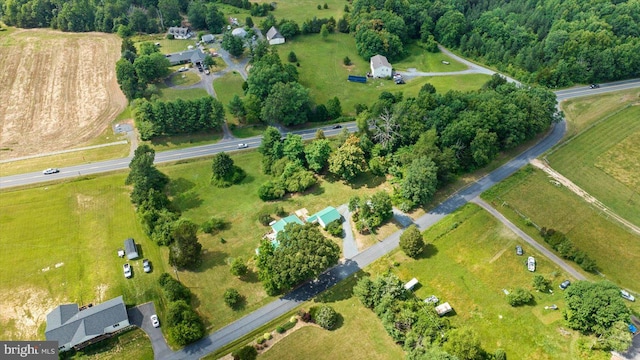 aerial view with a rural view