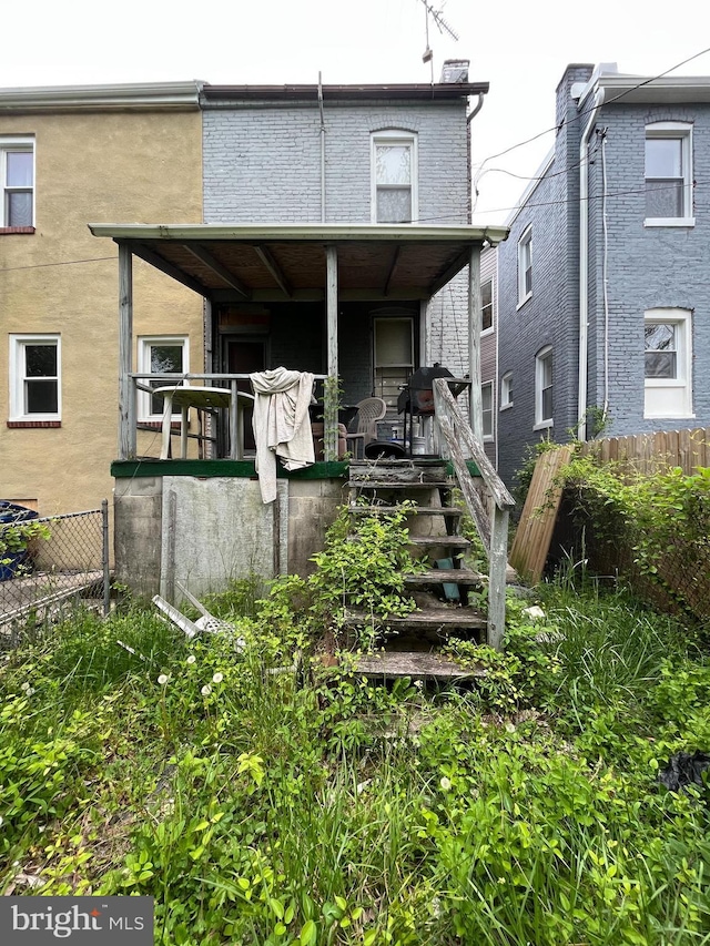 4804 Palmer Ave, Baltimore, MD 21215 - back of house with a porch and stairs