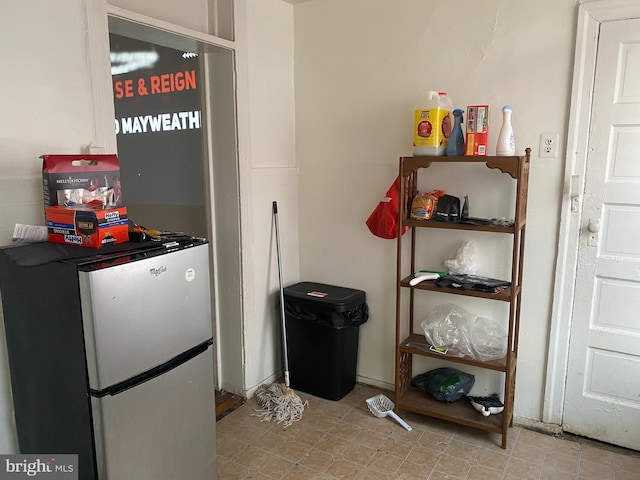 kitchen with stainless steel refrigerator