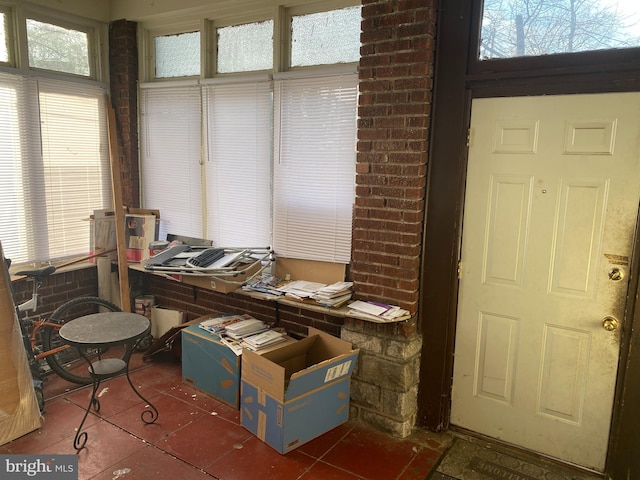 tiled office featuring plenty of natural light