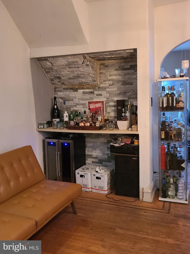 bar featuring wood-type flooring