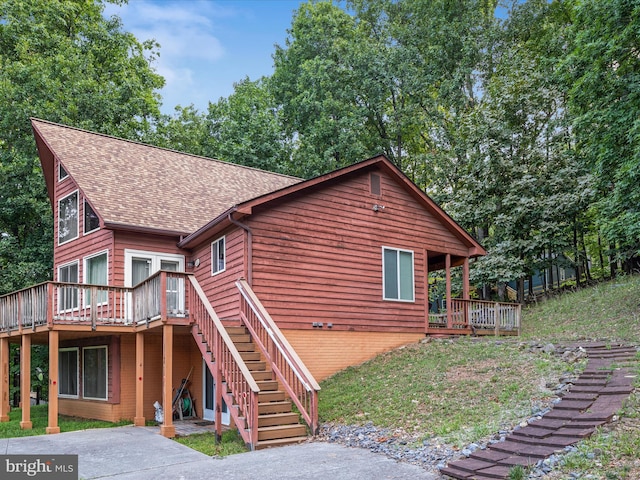 exterior space featuring a deck