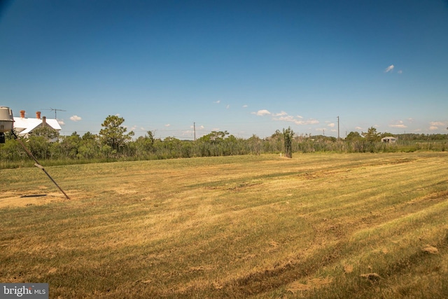 view of yard with a rural view