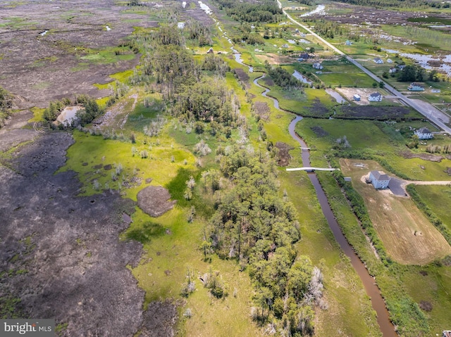 drone / aerial view with a rural view