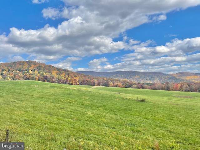 mountain view with a rural view