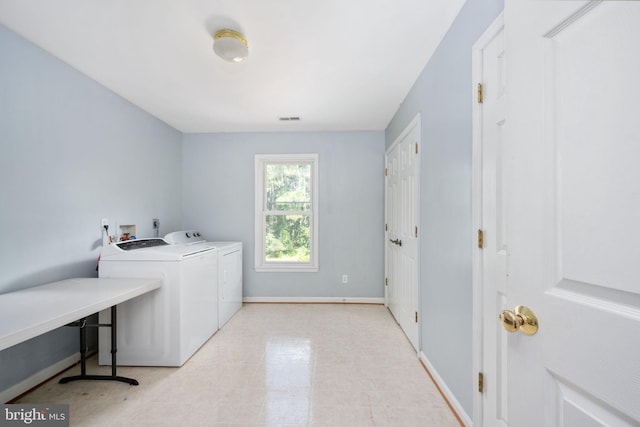 laundry room with independent washer and dryer