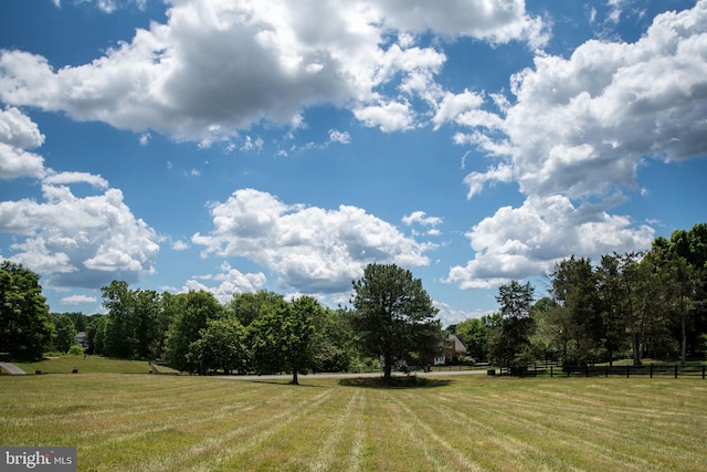 exterior space with a rural view