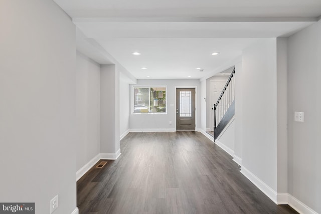 foyer featuring dark hardwood / wood-style flooring