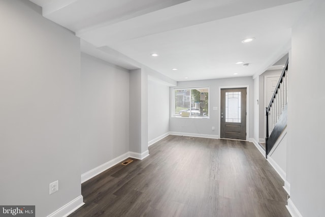 entryway featuring dark hardwood / wood-style floors