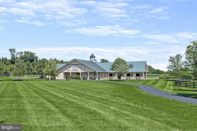 view of front of home with a front yard