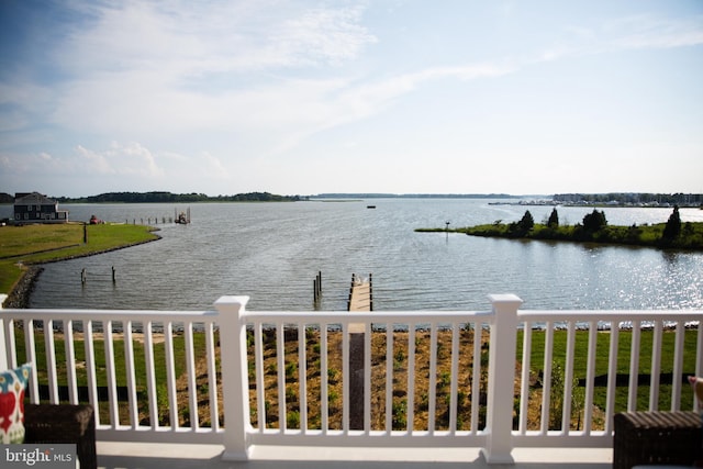 view of water feature featuring a boat dock