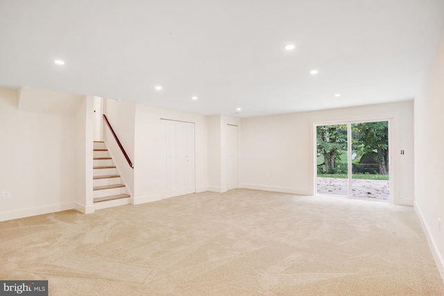 interior space with light colored carpet