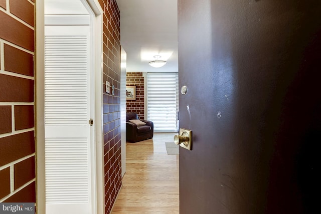 hall featuring light wood-type flooring