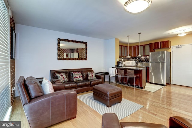 living room featuring light hardwood / wood-style flooring